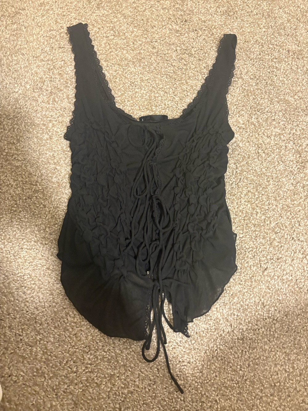 Zara black sheer tie top